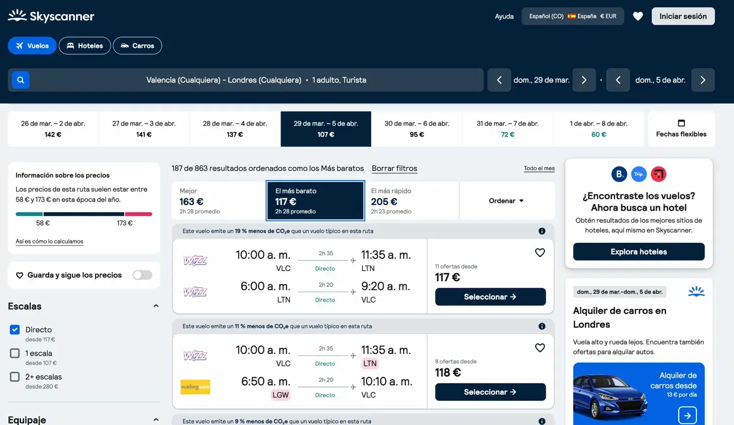 vuelo valencia londres 107 euros directo wizz air semana santa 2026 skyscanner - Los Viajeros por el Mundo