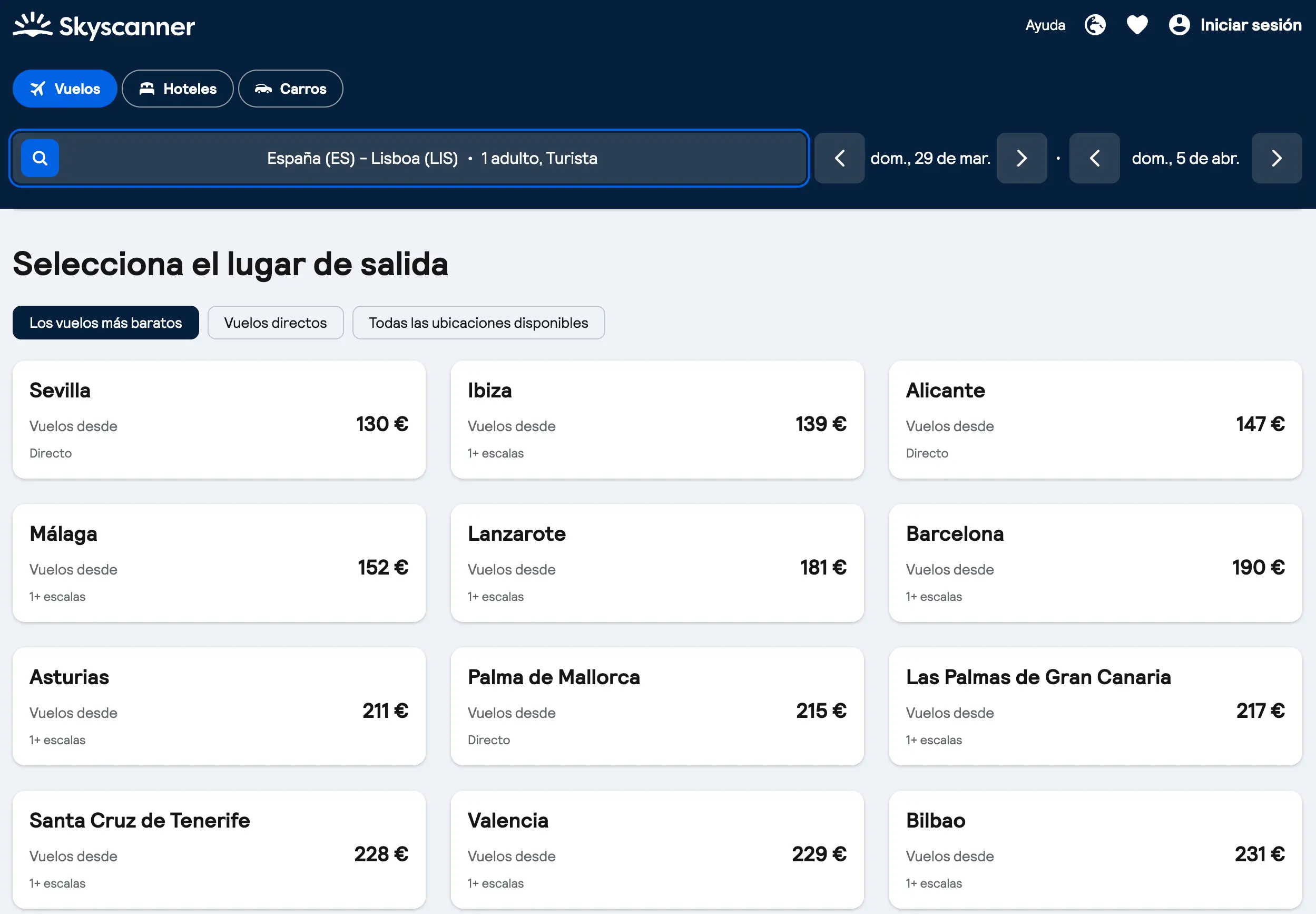 vuelos desde españa a lisboa semana santa 2026 skyscanner precios - Los Viajeros por el Mundo