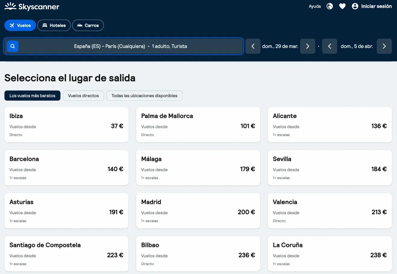 vuelos desde españa a paris semana santa 2026 skyscanner precios - Los Viajeros por el Mundo